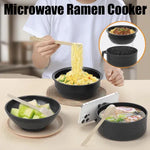 🔥 5-Piece Wheat Straw Ramen Bowl Draining Design Microwave Safe Noodle Cooke with Chopsticks🍜